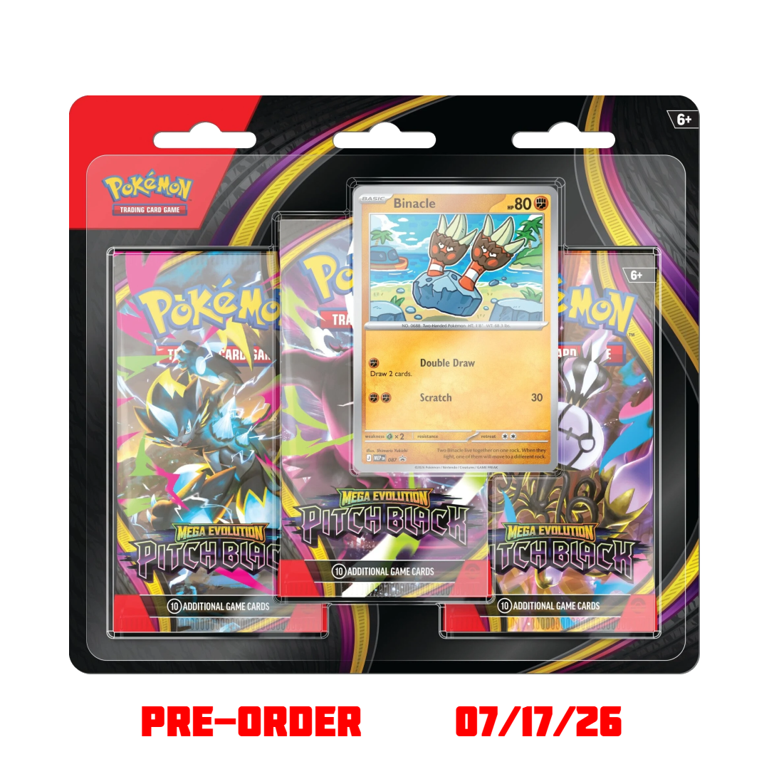 Mega Evolution: Pitch Black 3-Pack Blister (Early Bird Special) Mega Evolution Pitch Black 3-Pack Blister Early Bird Special UK