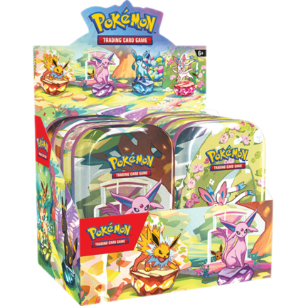 Pokémon Scarlet & Violet Prismatic Evolutions Mini Tin Display Set of 8 UK